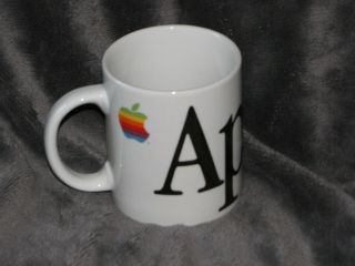 Vintage 1980s Apple Macintosh Computer Coffee Mug Rainbow Wrap Around Logo