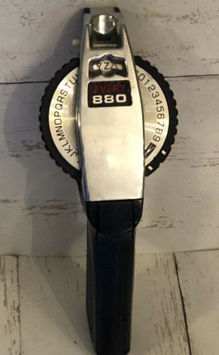 Vintage Avery 880 Label Maker - 1/2 Or 3/8 Dial Turns Handle Compresses No Tape
