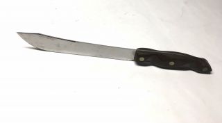 Vtg.  Cutco No.  22 Butcher Kitchen Knife With Brown Wood Handle A5
