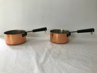 Pair Vintage Coppercraft Guild Copper Sauce Pan - - 1 Qt.  Usa