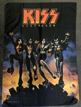 Large Kiss Destroyer Textile Poster Wall Hanging Vintage Official