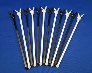 49 Vintage Playboy Bunny Cocktail Swizzle Sticks,  23 White/ 26 Black