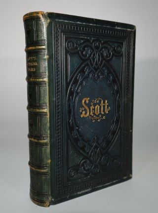 1871 Poetical Of Sir Walter Scott Illustrated Impressed Leather Binding