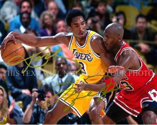 Kobe Bryant And Michael Jordan Signed Autograph 8x10 Rp Photo Basketball Legends