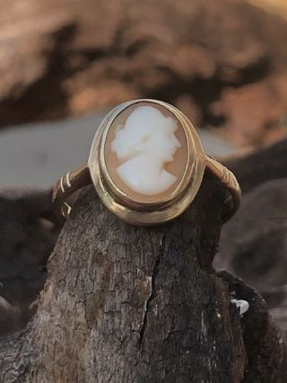 Vintage 9ct Gold Cameo Ring Size N UK /7 USA 2grams Weight 2