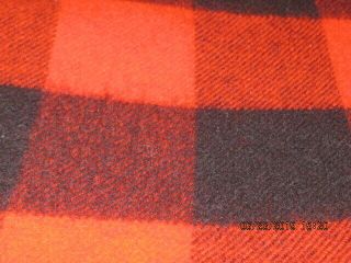 Vintage Black And Red Wool Blend Blanket 84x73