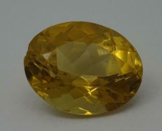 Vintage Loose Natural 12.  9ct Citrine Oval Cut Gemstone,  (chipped)