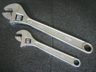 Vintage Craftsman 8 " & 12 " Adjustable Wrench 44603 44605 Wf Made In Usa