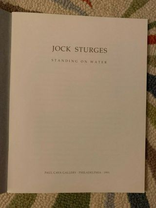 Jock Sturges STANDING ON WATER 1991 Paul Cava Gallery,  PA 1st Printing - 2