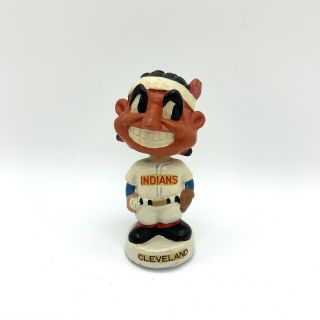 1961 Vtg Cleveland Indians Chief Wahoo Bobblehead Nodder White Base Baseball