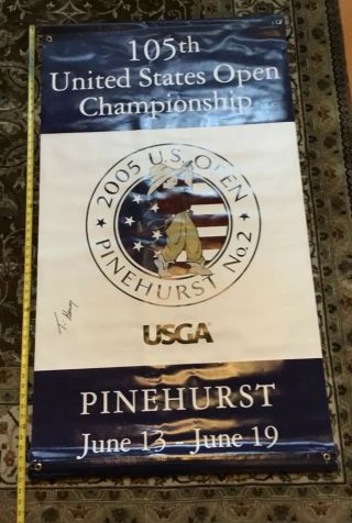 Official 2005 Us Open Golf Championship Pinehurst Banner Usga Rare Db Side 53x29