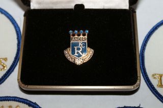 Vintage 1985 Kansas City Royals 10k Gold Lancers Pin,  4 Royal Lancers Patches