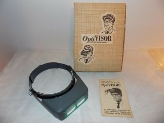 Vintage Donegan Opti - Visor Da - 3 Head Band Magnifier With Box And Instr