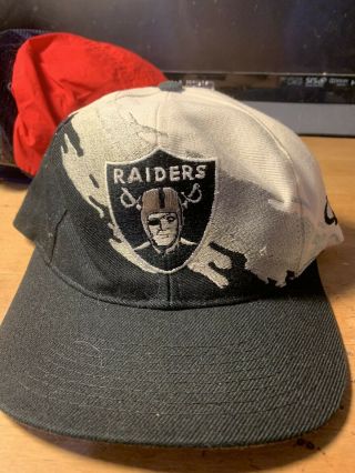 La Oakland Raiders Logo Athletic Splash Hat 90’s Vintage Nfl Snap Back Cap Rare