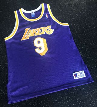 Nick Van Exel - Los Angeles Lakers Authentic Champion Jersey - Size 48 - Vintage