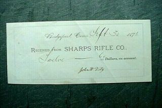 Sharps Rifle Company Receipt from 1876 2