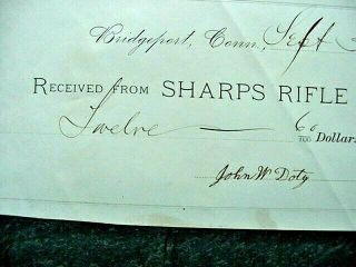 Sharps Rifle Company Receipt from 1876 3