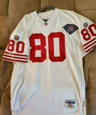 San Francisco 49ers Jerry Rice Wilson Jersey Size 52 Vintage Authentic 75th