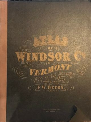 Atlas Of Windsor County Vermont F W Beers,  Town Plans Maps History Woodstock Vt