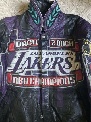 Lakers 2001 Back 2 Back Championship Jeff Hamilton Leather Jacket Kobe Lebron 2
