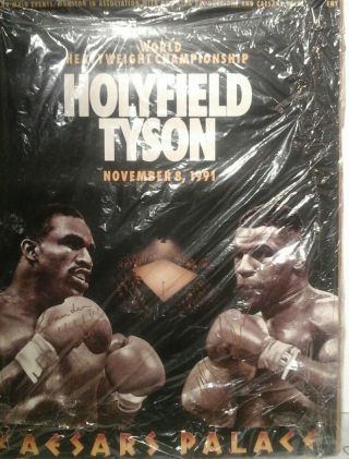 Mike Tyson Vs Holyfield Signed Cesars Palace Fight Poster