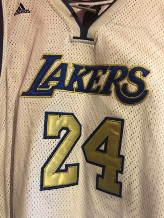 VERY RARE Kobe Bryant 24 Los Angeles Lakers Adidas Jersey Blue/Gold Mens 2XL 2