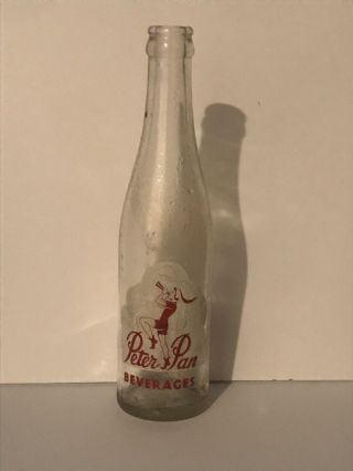 Vintage Peter Pan Beverages Glass Soda Pop Bottle