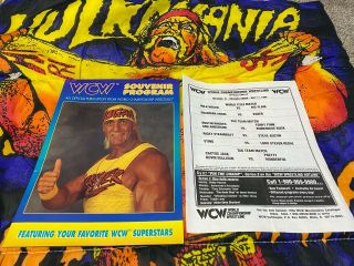 Wcw Bash At The Beach 1994 Match Sheet W/ Program Hulk Hogan Debut Wwf Wwe Hof