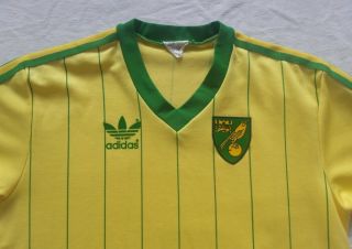 1981 - 1984 Norwich City FC adidas home football shirt vintage 80s 1982 1983 Large 2