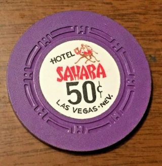 Vintage 1960s Hotel Sahara 50 Cent Casino Chip - Las Vegas Nevada