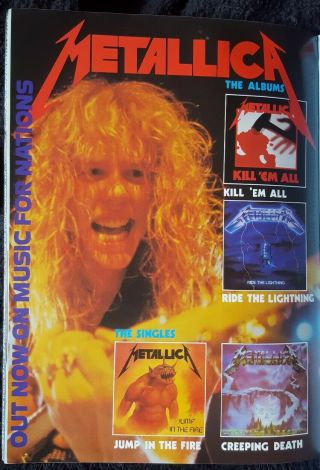 Metallica Vintage Programme Poster 1985 Donington Park Monsters Rock Zz Top