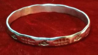 Vintage Mexico Sterling Silver 925 Slip On Cuff Bangle Bracelet