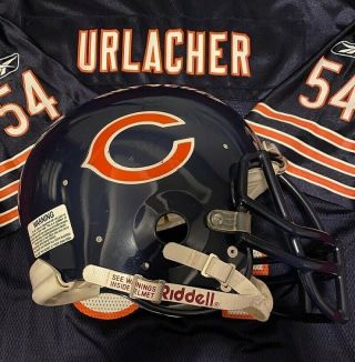 (chicago Bears) Riddell Game - Worn Football Helmet " Da Bears "