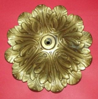 Vintage Brass Ornate Ceiling Light Bracket Chandelier Rose Hanger Gold 7 "