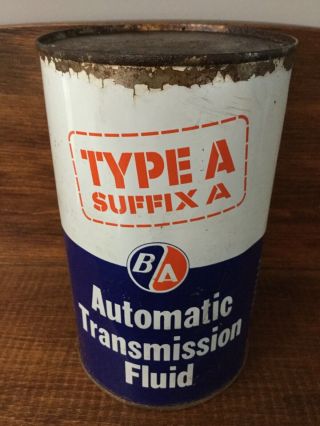 Ba British American Oil Atf Imperial Quart Motor Oil Can Rare Vintage B/a
