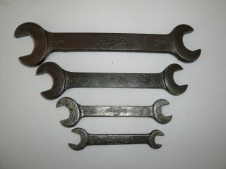 Set Of 4 Austin Spanners For 7 / 10 / 12 Healey,  Others Vintage Whitworth E