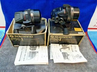 2 Vintage Shimano Fx - 1 Push Button Casting Fishing Reels Box & Papers