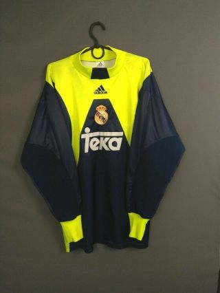 Real Madrid Jersey Goalkeeper 1998 1999 L Shirt Mens Camiseta Blue Adidas Ig93