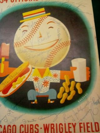 1954 Chicago Cubs Program Signed By Entire St Louis Cardinal Team 100 Authenti