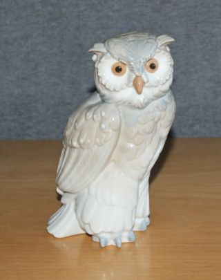 Vintage Nao By Lladro Spanish Porcelain Owl Ornament Figure 7 " Tall
