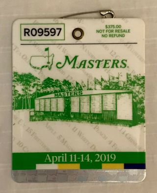 2019 Masters Golf Tournament Badge Tiger Woods