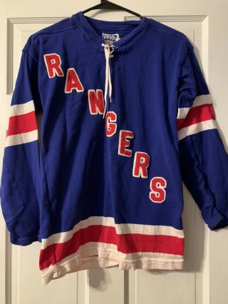 Vtg York Rangers Size M Cosby 70s Ice Hockey Jersey Shirt 18 Tkachuk