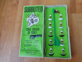 Vintage Subbuteo Hw Heavyweight Ref 10 Derby County / Fulham Complete Boxed Team