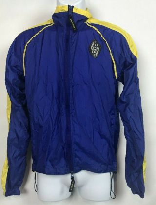 Vintage Greg Lemond Mens Cycling Racing Zip Up Jacket Size Small Blue Yellow