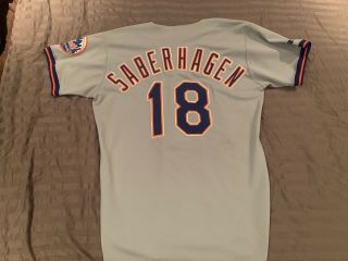 1993 Bret Saberhagen York Mets Jersey.  Game Worn And Signed