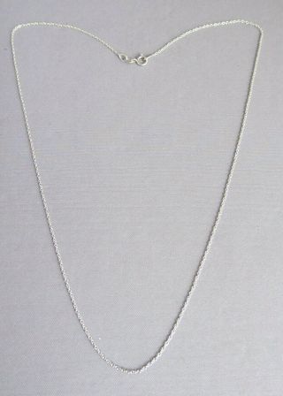 Vintage Italy 14k White Gold Cable Link Chain Necklace 16 " 1.  1mm 1.  2g