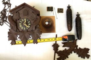 Vintage Cuckoo Clock Wood Black Forest Germany