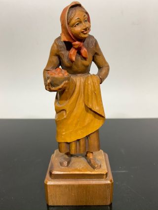 Vtg Anri ? Carved Wood German Art Statue Figurine
