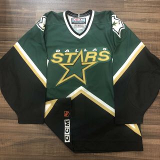 Dallas Stars Ccm Center Ice Authentic Nhl Hockey Jersey Vintage 1997 Green 50