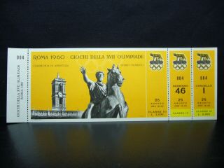 1960 Rome Olympic Summer Games Ticket Opening Ceremony - 25 Aug